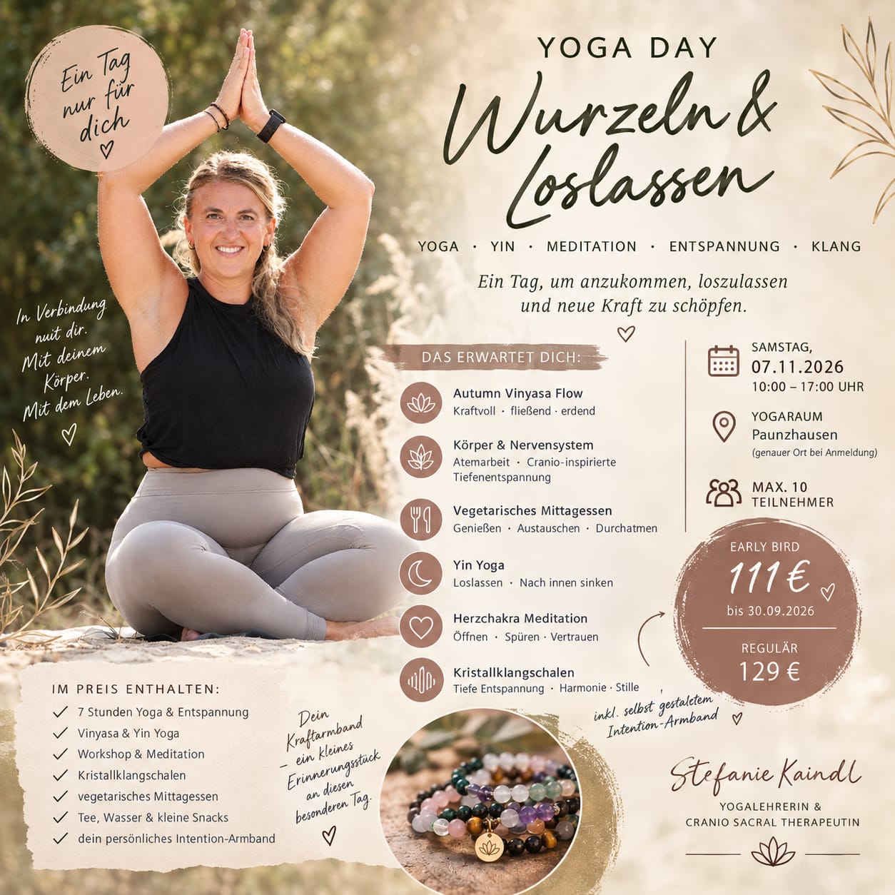 Flyer zum Yoga Day – Wurzeln & Loslassen